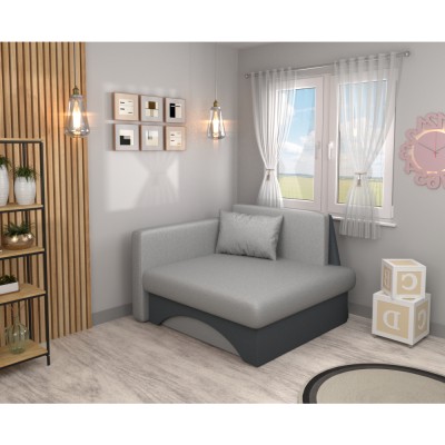 Scaun extensibil, gri/gri închis, pe dreapta, KUBOŠ NEW