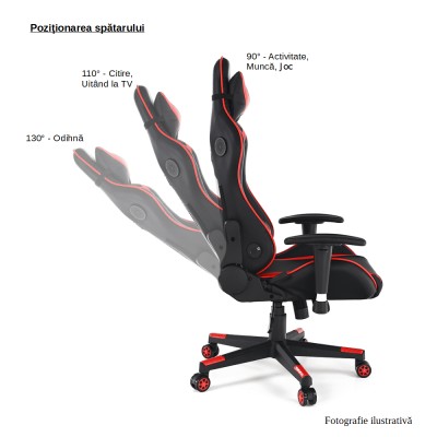 Scaun gaming, albastru/ roşu/ alb, CAPITAN AMERICA