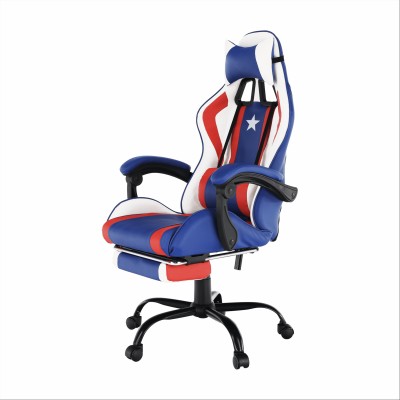 Scaun gaming, albastru/ roşu/ alb, CAPITAN AMERICA