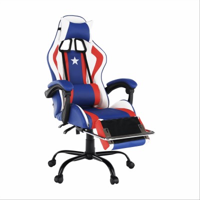 Scaun gaming, albastru/ roşu/ alb, CAPITAN AMERICA