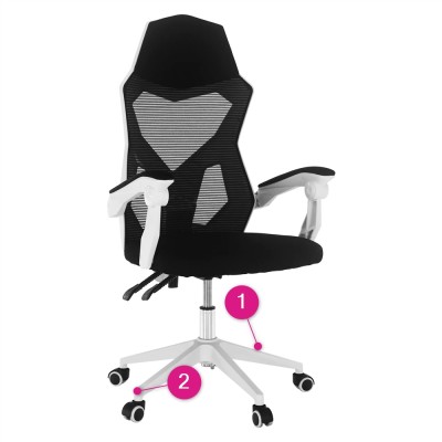 Scaun gaming, negru/ alb, YOKO