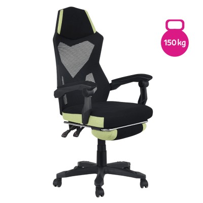 Scaun gaming, negru/ verde, TOM