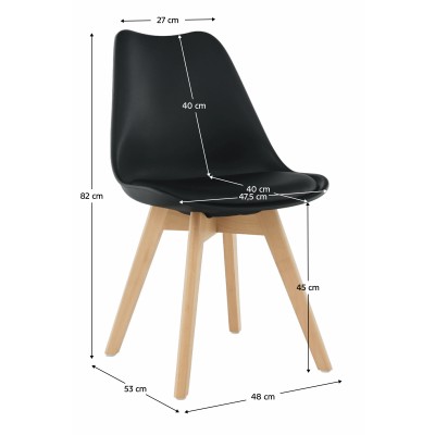 Scaun, negru/fag, BALI 3 NEW