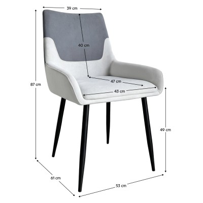 Scaun pentru sufragerie, gri /negru, ADRINA