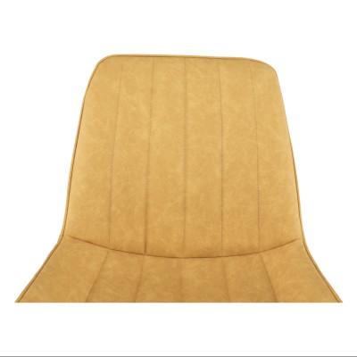 Scaun, piele ecologică galben/negru, HAZAL