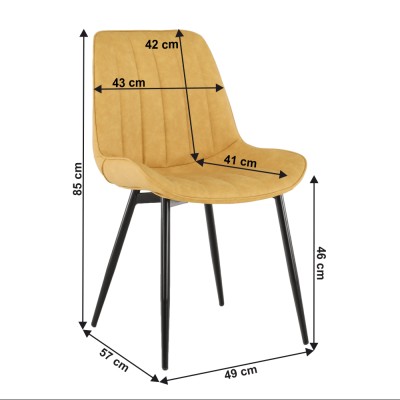 Scaun, piele ecologică galben/negru, HAZAL