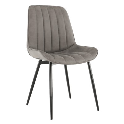 Scaun, piele ecologică gri deschis/negru, HAZAL