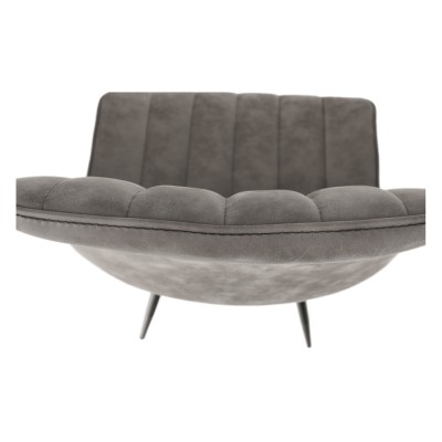 Scaun, piele ecologică gri deschis/negru, HAZAL