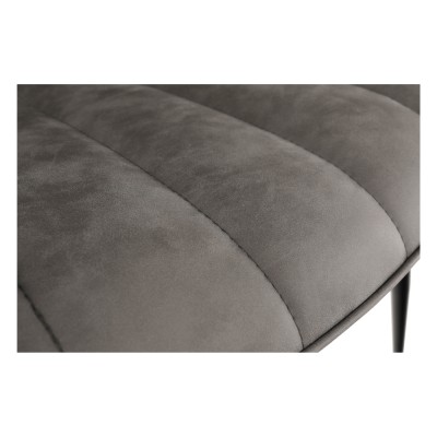 Scaun, piele ecologică gri deschis/negru, HAZAL