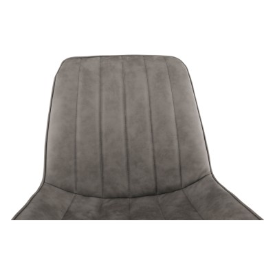 Scaun, piele ecologică gri deschis/negru, HAZAL