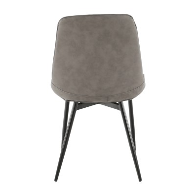 Scaun, piele ecologică gri deschis/negru, HAZAL