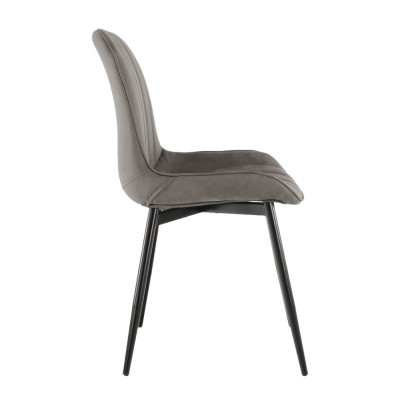 Scaun, piele ecologică gri deschis/negru, HAZAL