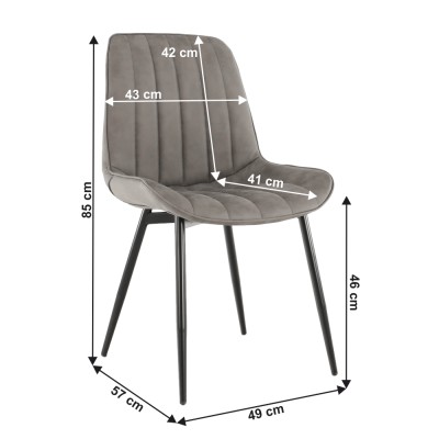 Scaun, piele ecologică gri deschis/negru, HAZAL