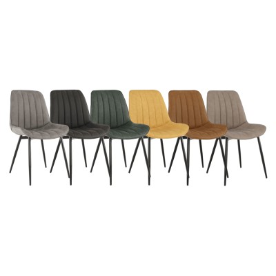 Scaun, piele ecologică gri deschis/negru, HAZAL