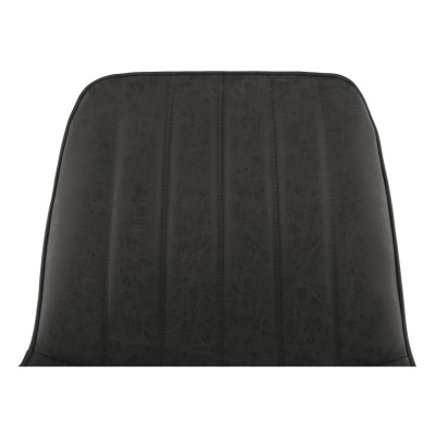 Scaun, piele ecologică gri închis/negru, HAZAL