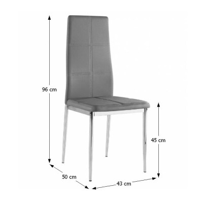 Scaun, piele ecologică gri, LERA
