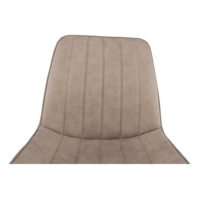 Scaun, piele ecologică gri maroniu taupe/negru, HAZAL