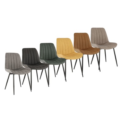 Scaun, piele ecologică gri maroniu taupe/negru, HAZAL