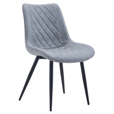 Scaun, piele ecologică gri/negru, HARLAN