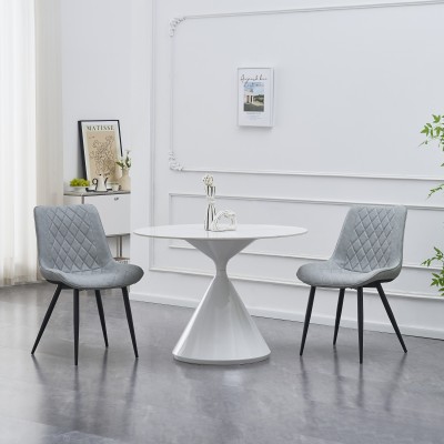 Scaun, piele ecologică gri/negru, HARLAN