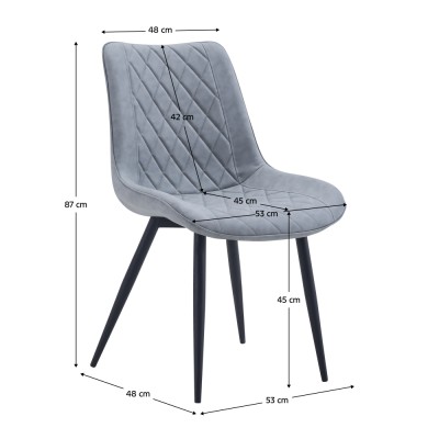 Scaun, piele ecologică gri/negru, HARLAN