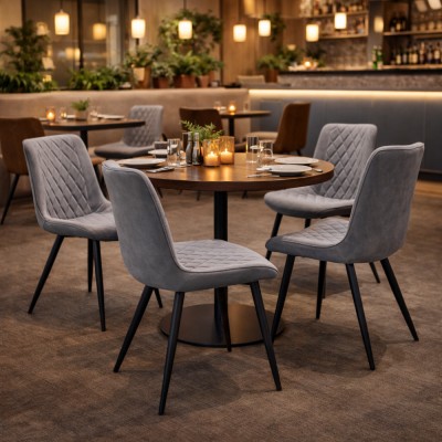 Scaun, piele ecologică gri/negru, HARLAN