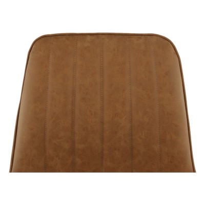 Scaun, piele ecologică maro camel/negru, HAZAL