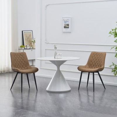 Scaun, piele ecologică maro deschis/negru, HARLAN