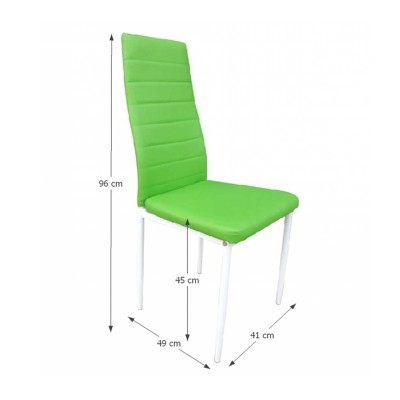 Scaun, piele ecologică verde/ alb, COLETA NOVA