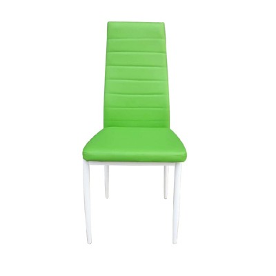 Scaun, piele ecologică verde/ alb, COLETA NOVA