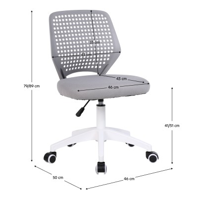 Scaun pivotant, gri/alb, SATOZ
