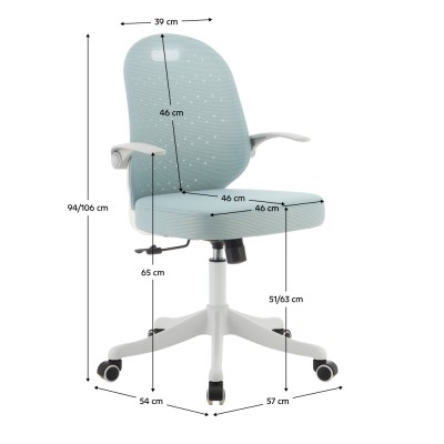 Scaun pivotant, neomint/alb, TARIA