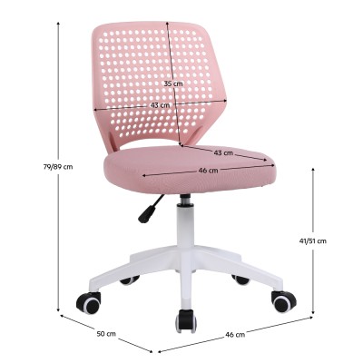 Scaun pivotant, roz/alb, SATOZ