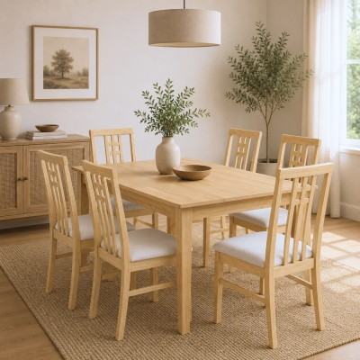 Scaun, stejar sonoma deschis/material crem, SILAS NEW