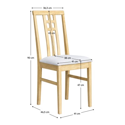 Scaun, stejar sonoma deschis/material crem, SILAS NEW