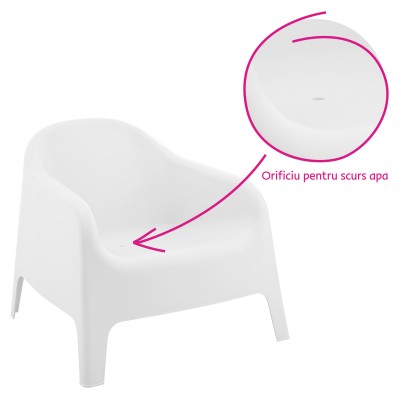 Scaun stivuibil, alb, plastic, SOKRA NEW