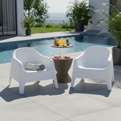 Scaun stivuibil, alb, plastic, SOKRA NEW