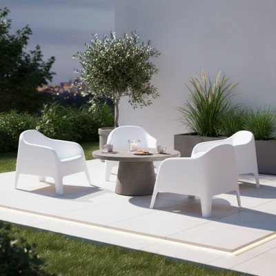 Scaun stivuibil, alb, plastic, SOKRA NEW