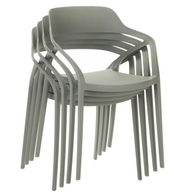 Scaun stivuibil, gri, ALFIO