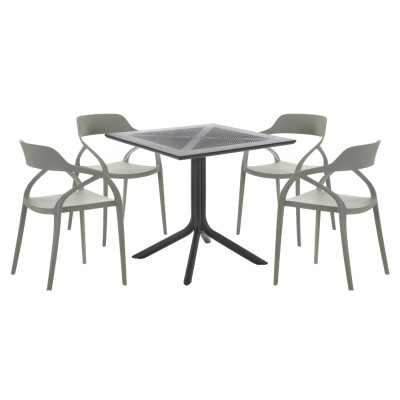 Scaun stivuibil, gri, ALFIO