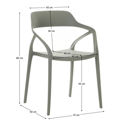 Scaun stivuibil, gri, ALFIO