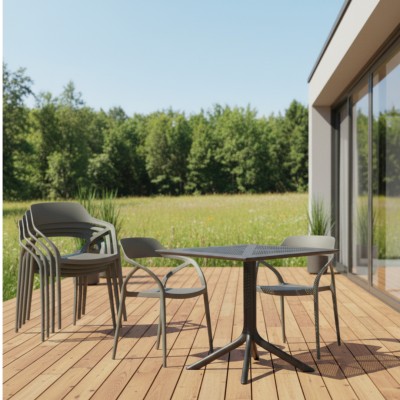 Scaun stivuibil, gri, ALFIO