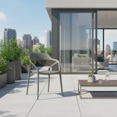 Scaun stivuibil, gri, ALFIO