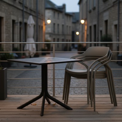 Scaun stivuibil, gri, ALFIO