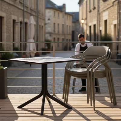 Scaun stivuibil, gri, ALFIO