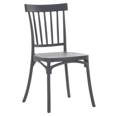 Scaun stivuibil, gri închis, SAZEN NEW