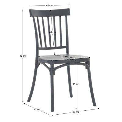 Scaun stivuibil, gri închis, SAZEN NEW