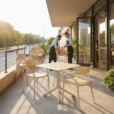 Scaun stivuibil, gri-maroniu Taupe, ALFIO