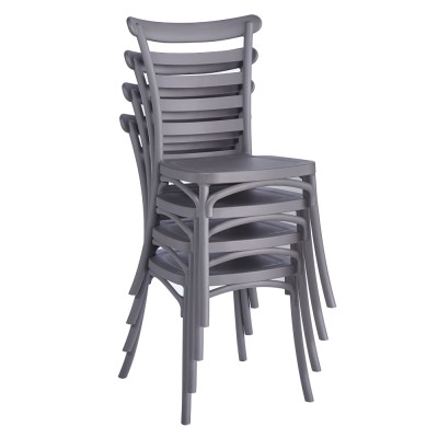 Scaun stivuibil, gri maroniu taupe, SAVITO NEW