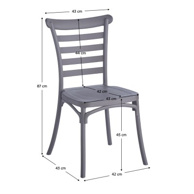 Scaun stivuibil, gri maroniu taupe, SAVITO NEW